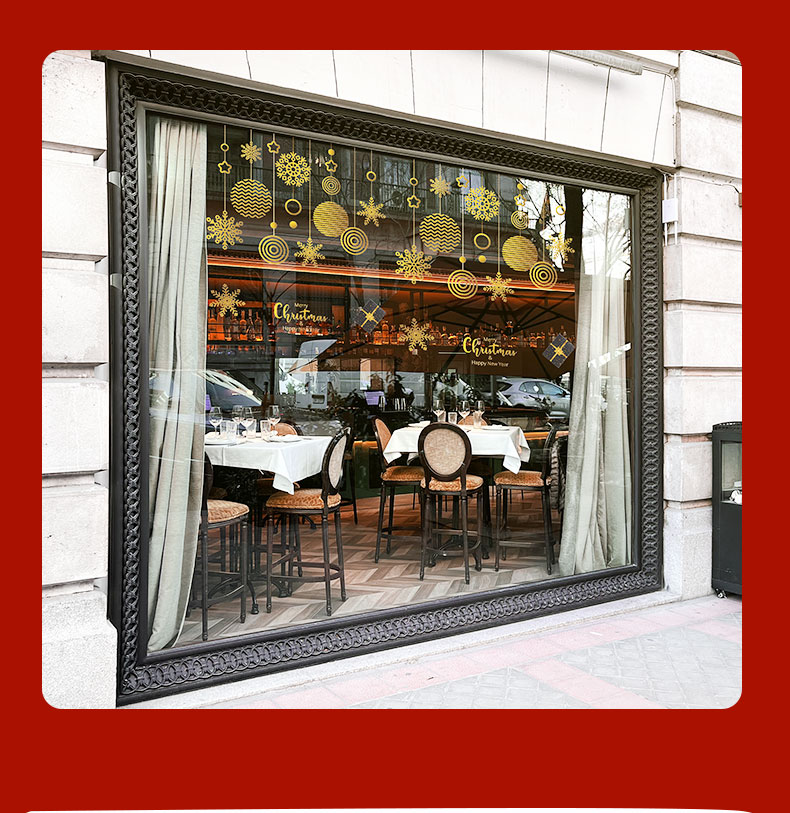 Peel and Stick PVC Transparent Christmas Decorative Film for Home or Store Glass Door or Window Protects from Sun Damage
