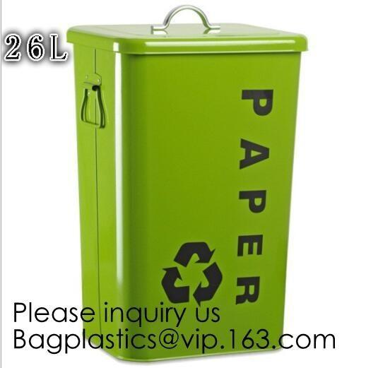 Household Metal Tin Garbage /Dust Bin,Metal Dog Pet Food Storage Bin Tin