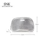 Good Quality Silver Gray PU Cosmetic Toiletry Makeup Bag Waterproof