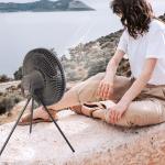 Battery 10000mAh Rechargeable Table Fan 12 Inch Lantern LED Tent Light Fan