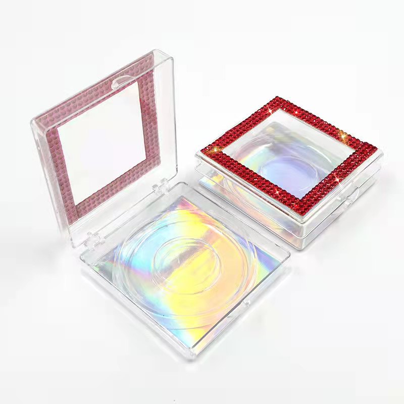 Custom Glitter Plastic Paper Eyelash Cosmetic Box Packaging With Insert 18.5g