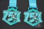Race 75K Marathon Custom Metal Sports Medals Spray Pontan Colors With Printing
