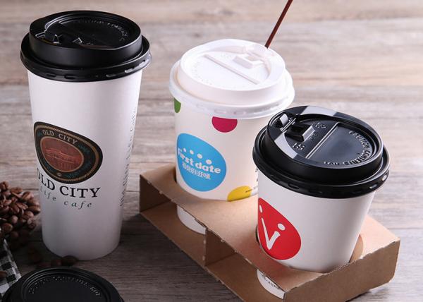 Quality Custom Printed Single Wall Paper Cups For Cold Drinking With Plastic Lids for sale