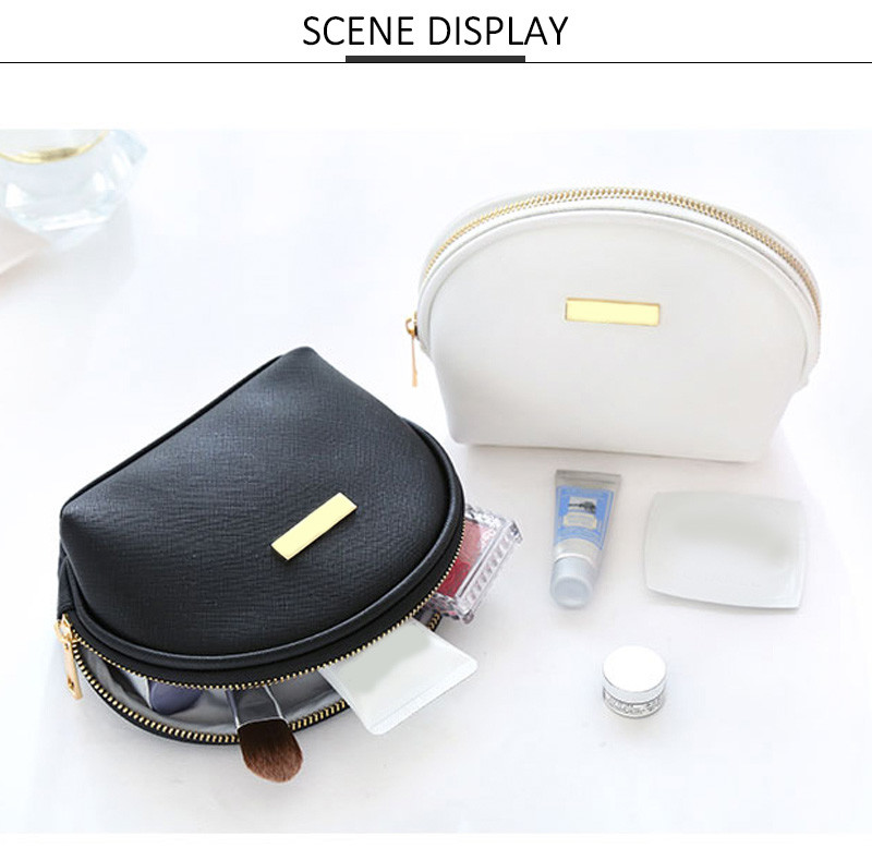 Pure Color Blank Leather PU Makeup Bag