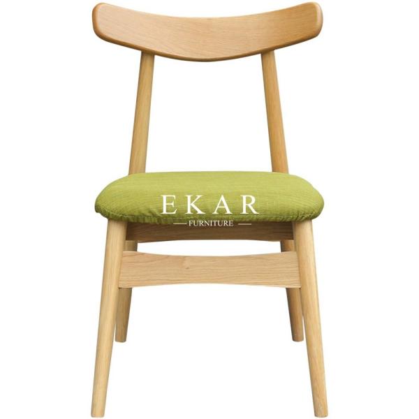 Modern Nordic Designs Furniture No Arm Oak Wooden With Seating Cushion Fabric