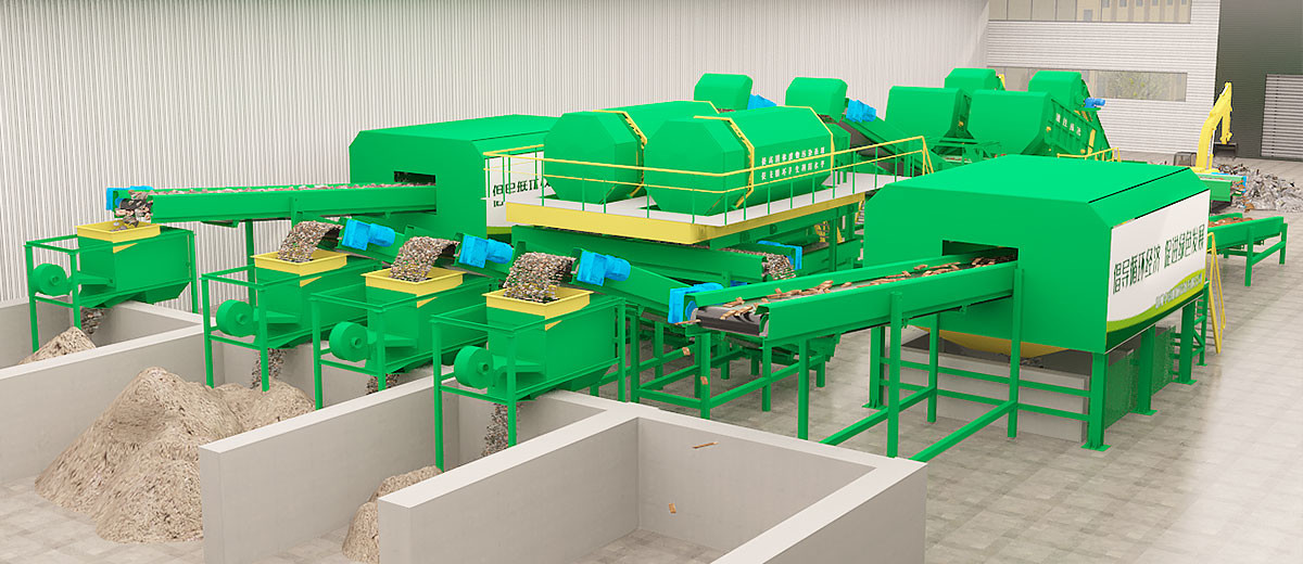 Domestic Garbage Sorting Line Kitchen Waste Glass Recycling Sorting
