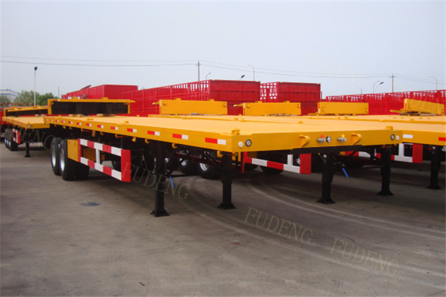 2 axle Flat bed Container Semi Truck Trailer with twist lock air bag suspension