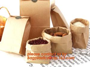 China 70g food grade brown kraft paper bag with customized logo printing, Pinch Bottom Paper Bag, Greaseproof Paper Bag with wholesale