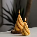 Unique Aesthetic Ribbed Swivel Home Decor Spiral Dinner Wax Silicone Candle