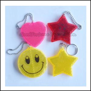 China promotion printed logo Eco Abs reflective traffic safety item keychain keyrings gift wholesale