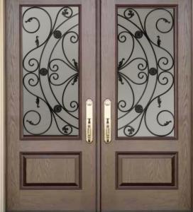 China Anti Corrosion Wrought Iron Glass 0.6cm Inserts For Doors Rectangle wholesale