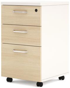 China Wooden Melamine Office Furniture Small Mobile Storage Cabinet With 3 Sliding Drawers wholesale