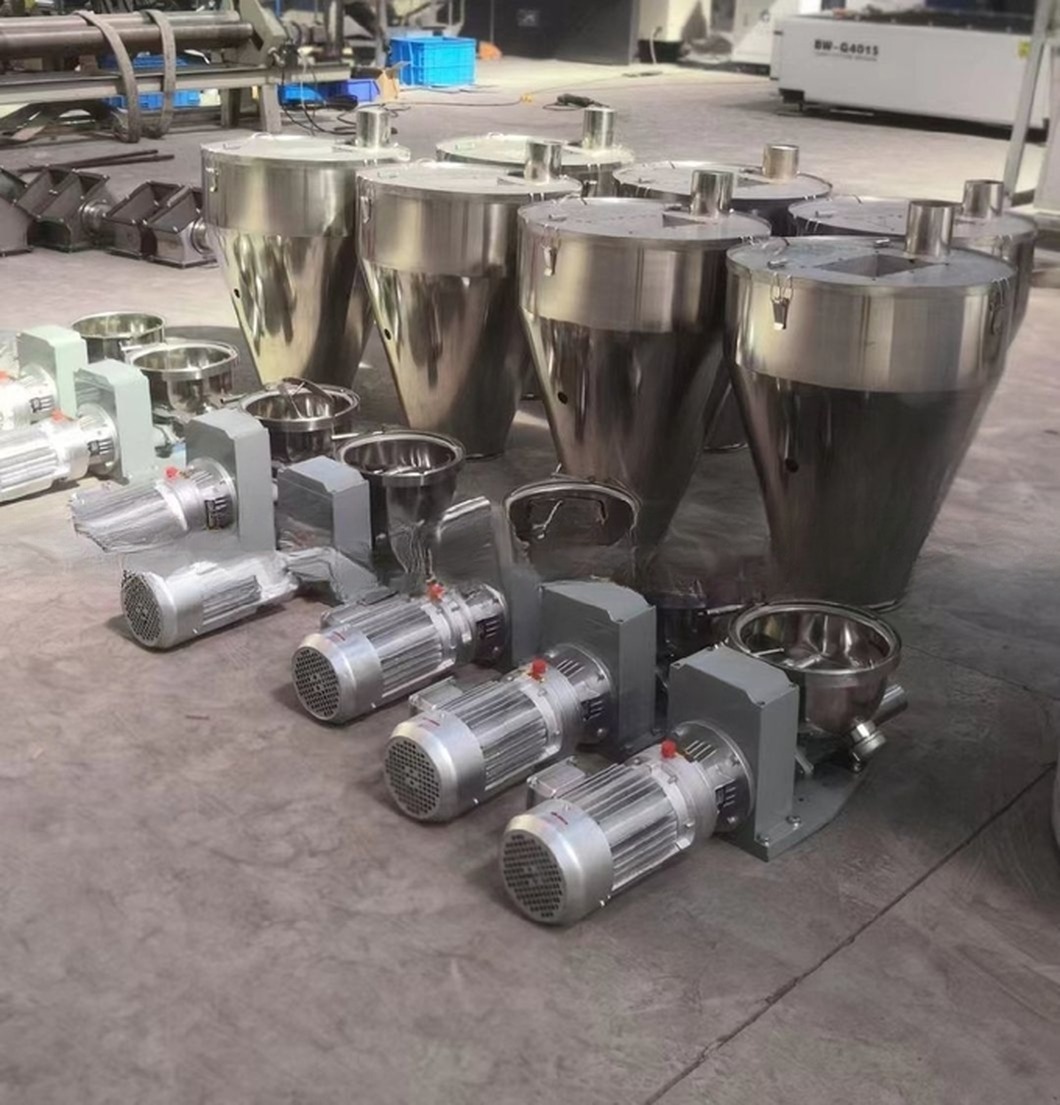 PVC Powder Double Screw Feeder for Twin Conical Screw Extruder / PVC Powder Feeding Machine