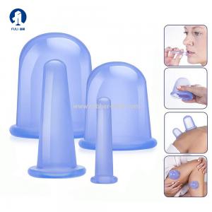 China 4 Pcs Anti Cellulite Massage Oil And 4 Different Sizes Vacuum Silicone Massage Cupping Cups Treatment Kit wholesale