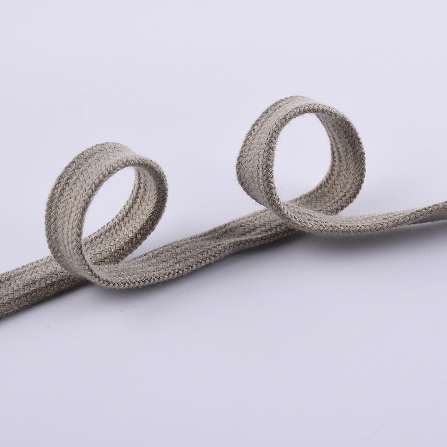 12mm Flat Braided Cotton Cord ISO14001 Coloured Macrame Cord