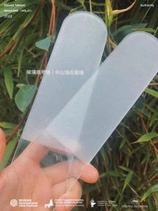 China SGCC ACID Etched Tempered Glass , Translucent Glass Nail File wholesale