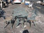 Aluminum / Cast Iron Bistro Table And Chairs Decorative Customized Size