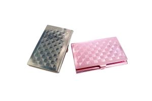 China Fashionable Aluminium Business Card Carrying Case Elegant Pink Design wholesale
