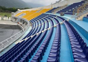 China PP Injection Outdoor Stadium Chairs Plastic Fixed Audience Seating For Gym wholesale
