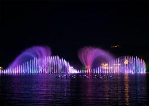 China Large Sea Surface Music Dancing Fountain With Various Special Water Shapes wholesale