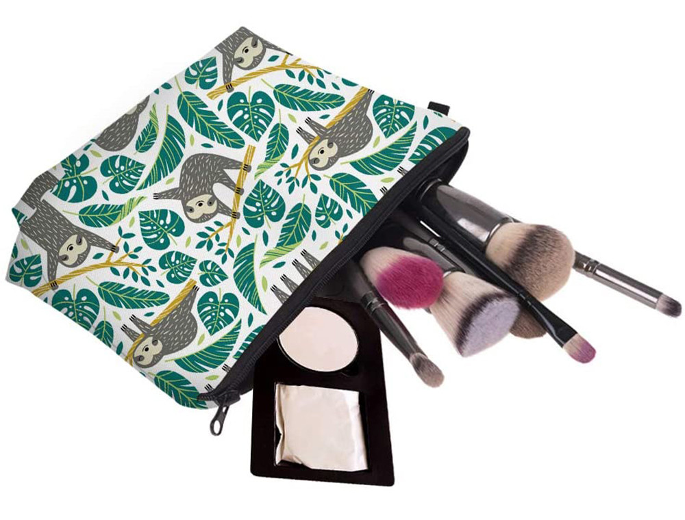 Girls Zipper Closure Polyester Cosmetic Bag For Travel