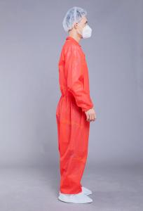 China PP SMS 35g Chemical Red Protection Coverall wholesale