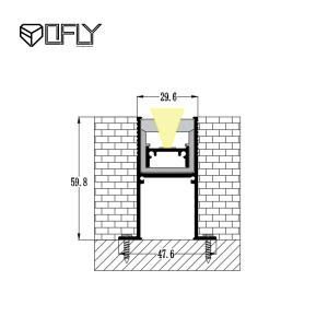 China Linear Waterproof LED Aluminum Profile 48*60mm Recessed LED Profile wholesale