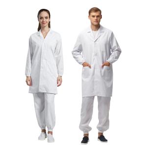 China Dustproof Workshop ESD Anti Static Garments Uniform Zippers For Cleanroom wholesale