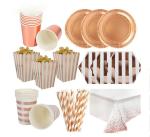 Rose Gold Party Plates And Napkins Cups