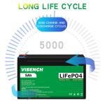 Visench Direct factory high quality 12v 5ah Deep 6000 Cycles Solar Lifepo4 200ah