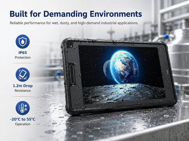 Android Rugged Tablet 8 Inch for Inventory Checks Stock Records and Mobile Data Entry