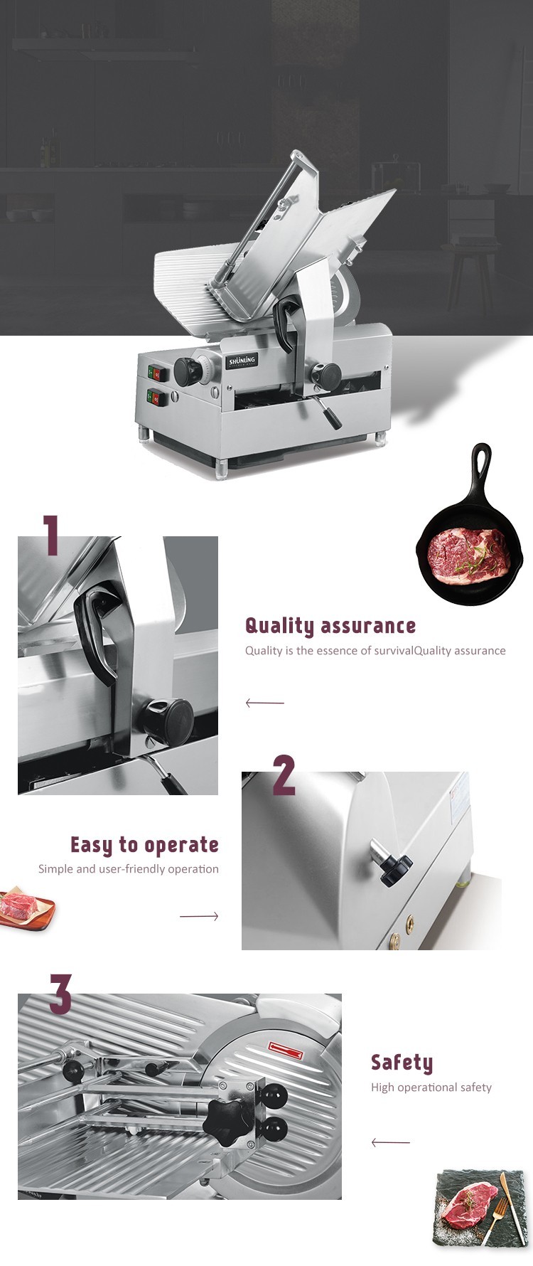 Hotels use 420w full automatic meat slicer for sale Efficient cutting, easy handling