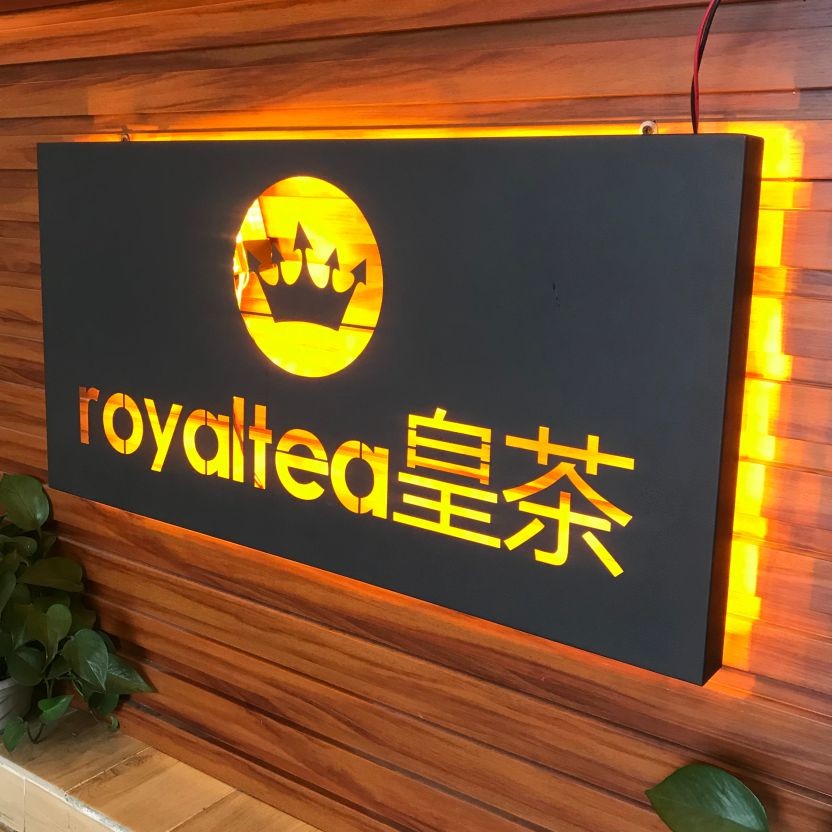 Storefront Wall Mounted Outdoor LED Light Box Hollow Out Stainless Steel Brushed