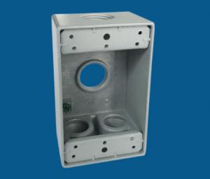 China 1 Gang Waterproof Electrical Box / Exterior Outlet Box With 4 Outlet Holes wholesale