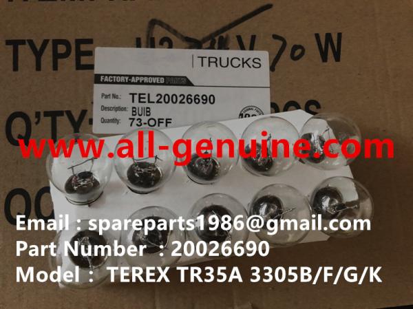 TEREX 20026690 BULB MINING QUARRY NHL RIGID DUMP TRUCK TR35 TR50 TR60 TR100 3303