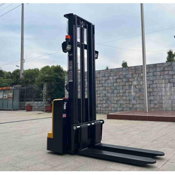 1.5ton 3000mm 2 Mast Full Electric Walkie Stacker With Curtis Controller For Inventory Counting