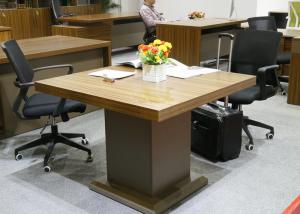 China Thick Table Top Melamine Coffee Table Golden Teak Color Surface 1000mm Length wholesale