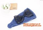 Embroidery bowknot Women's Knitted Head wrap Knitting wool crochet headband