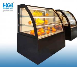 China 47in Modern Glass Curved Glass Refrigerated Bakery Display Case Sliding Door CE wholesale