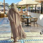 Solid Color Cardigan Soft Elegant Big Size Muslim Long Skirt Chiffon Clothes