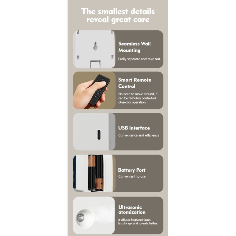Remote Control Waterless Aroma Diffusers 101 - 200mL Commercial Waterless Aroma Diffuser