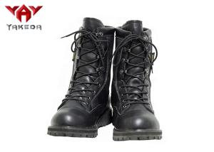 China Leather Breathable Combat Hiking Military Boots For Men Flat Low Heel wholesale