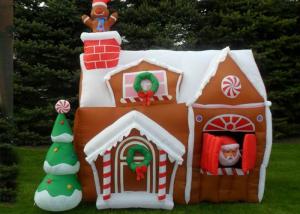 China Custom Bounce Inflatable Advertising Products Christmas House For Christmas Festival on sale