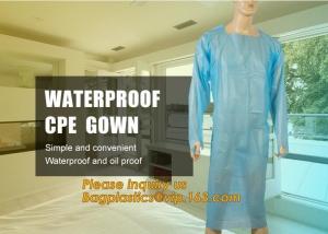 China Disposable CPE plastic gown/Plastic coat Elastic cuff/Thumb Cuff,disposable hospital CPE isolation gown /protection gown wholesale