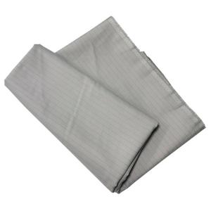 China Grey 10mm Stripe Heavyweight ESD Polyester Cotton Fabric 65% Polyester 1% Carbon Fiber on sale