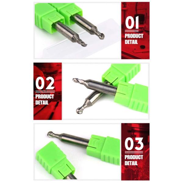 RLD Making Custom End Mill Bit Set Customized Lollipop End Mill Cutter 2 Flute