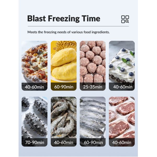 -80 Degree Commercial Large-capacity Freezer Side-Mounted Unit Trolley Blast Freezer with 30/40 Trays