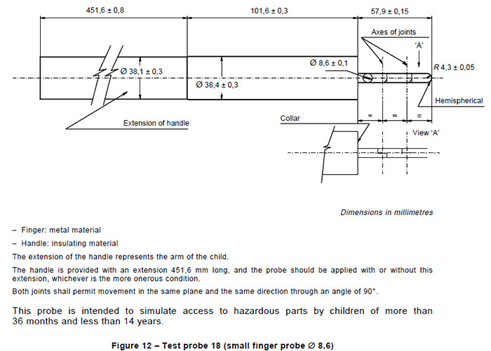 Ф8.6 Children Test Finger Probe 18