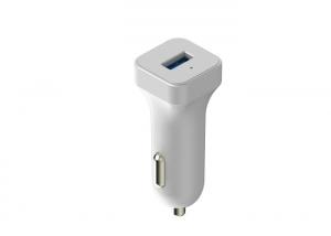 China Single Port White USB Car Charger Adapter With Micro USB 5V 2.4A wholesale
