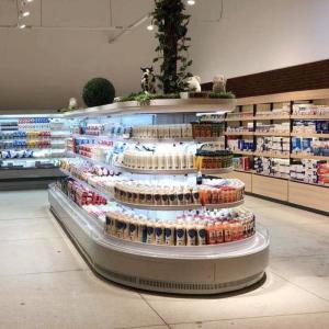 China Oval Island Multideck Open Display Fridge For Fruit And Vegetable wholesale